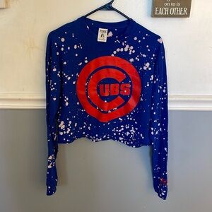 Pink cubs  tie die crop top